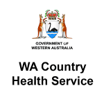 Logo of the Government of Western Australia with text 'WA Country Health Service' on a white background.